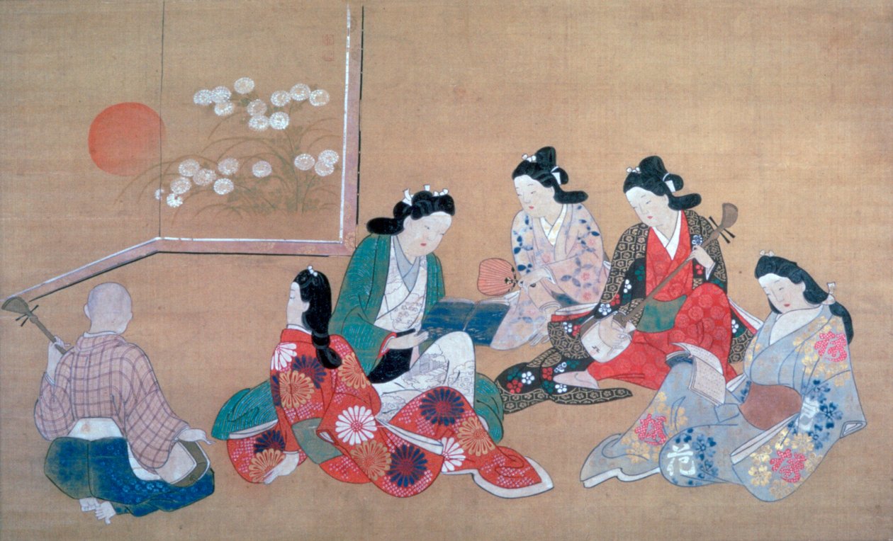 Muziekfeest, c1690 door Hishikawa Moronobu