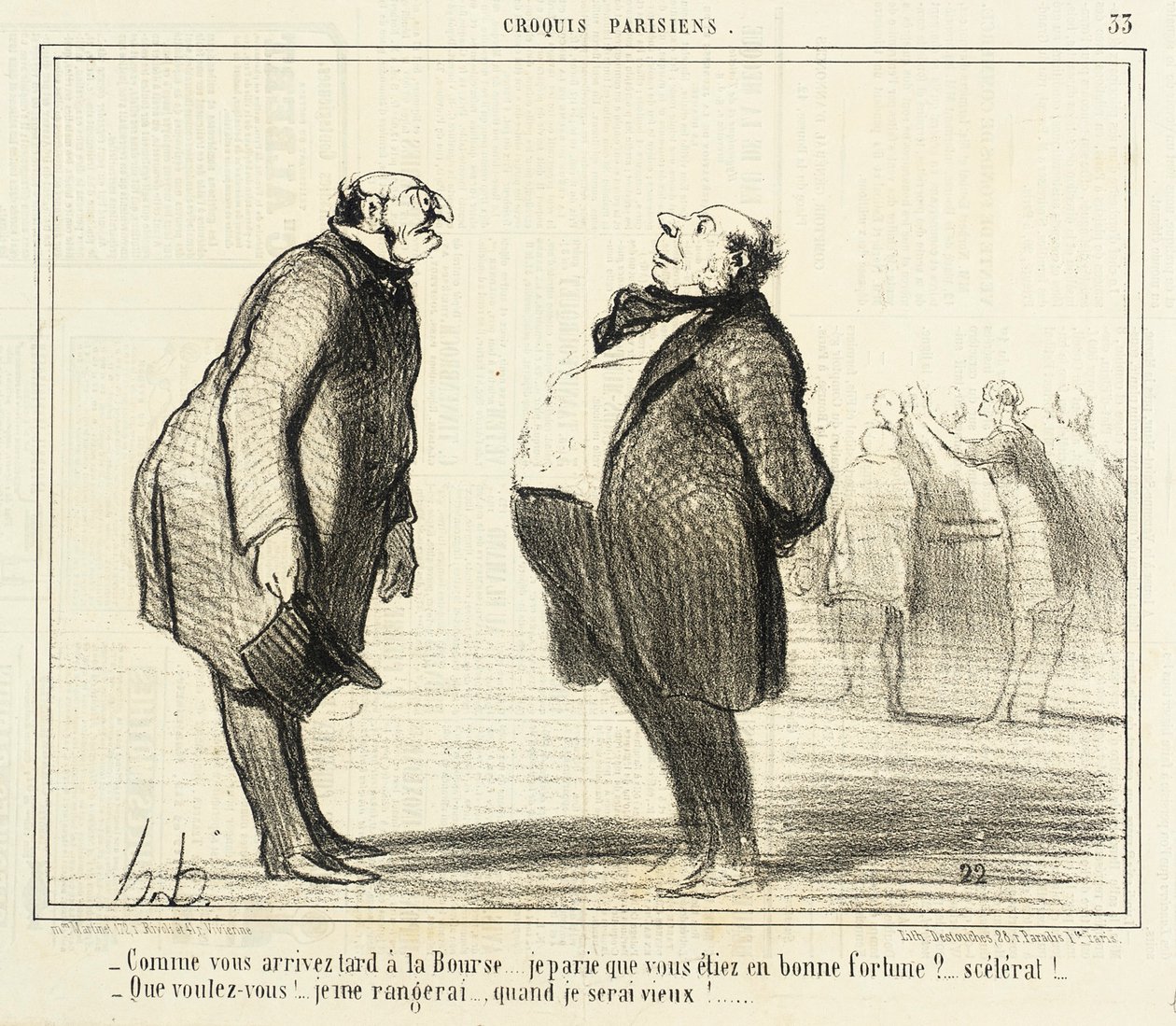 Hoe laat je aankomt op de beurs door Honoré Daumier