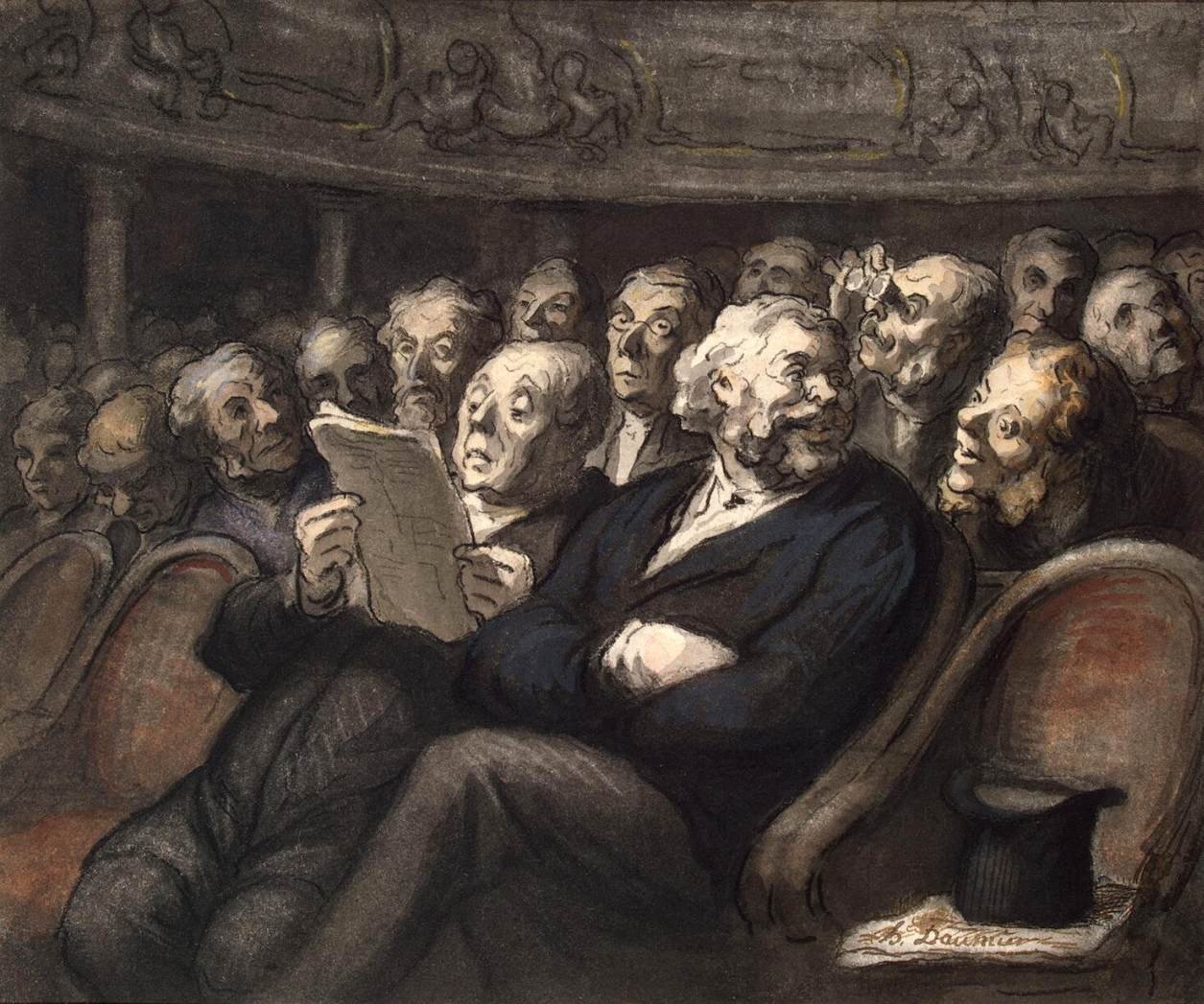 Pauze in de Comédie Française door Honoré Daumier