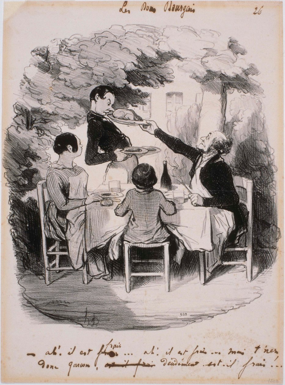 De goede burgers - Ah! Het is vers... Maar kijk, jongen door Honoré Daumier