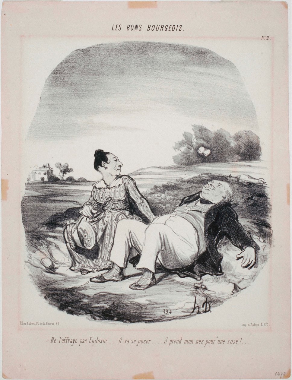 De goede burgers - Schrik hem niet af, Eudoxie... door Honoré Daumier