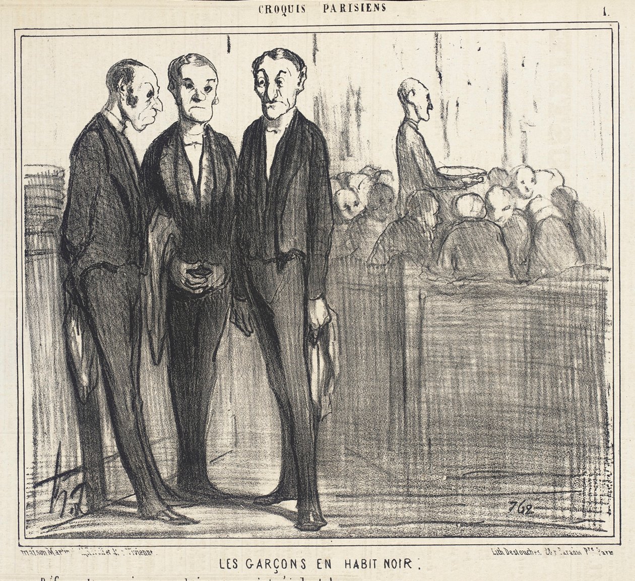 De jongens in zwarte kleding door Honoré Daumier