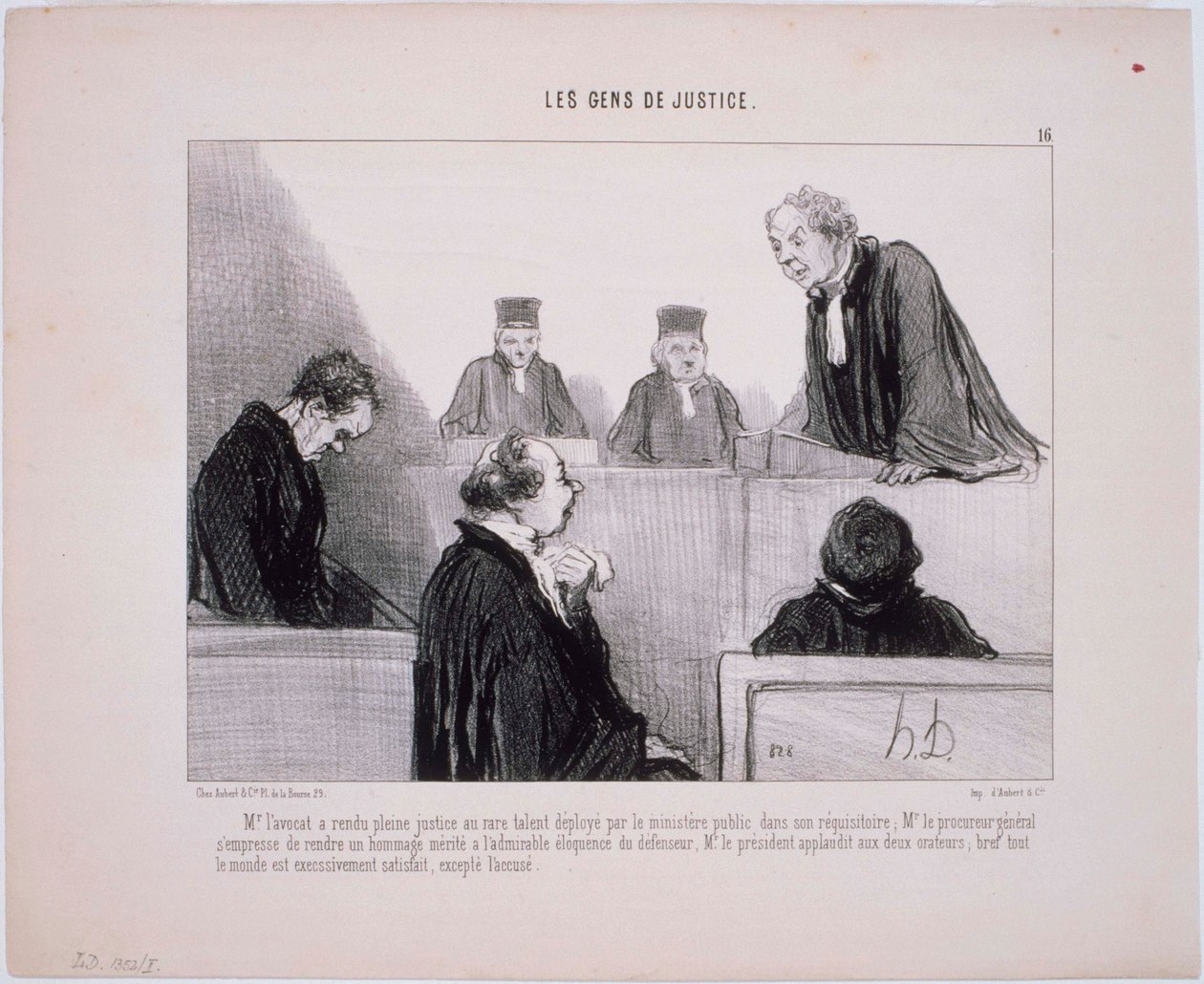 Les Gens de Justice- M. LAvocat a rendu pleine Justice... door Honoré Daumier
