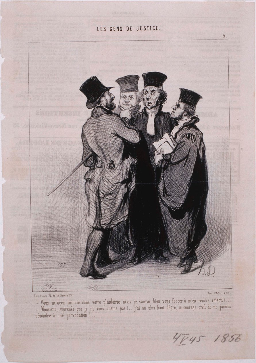 De mensen van justitie - U hebt mij beledigd in uw pleidooi door Honoré Daumier