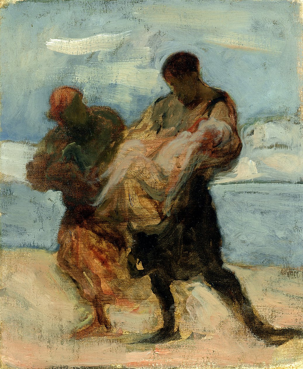 De redding, ca.1870 door Honoré Daumier