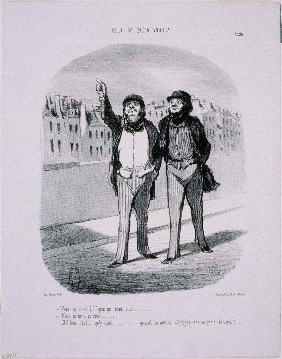 Alles wat je wilt - Zie je, het is de zonsverduistering die begint... door Honoré Daumier