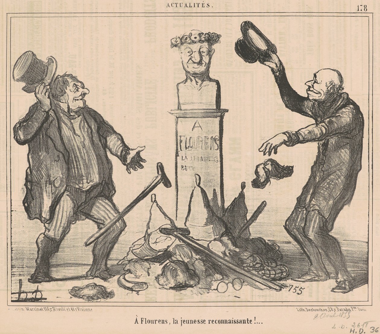 Aan Flourens, de dankbare jeugd! door Honoré Daumier