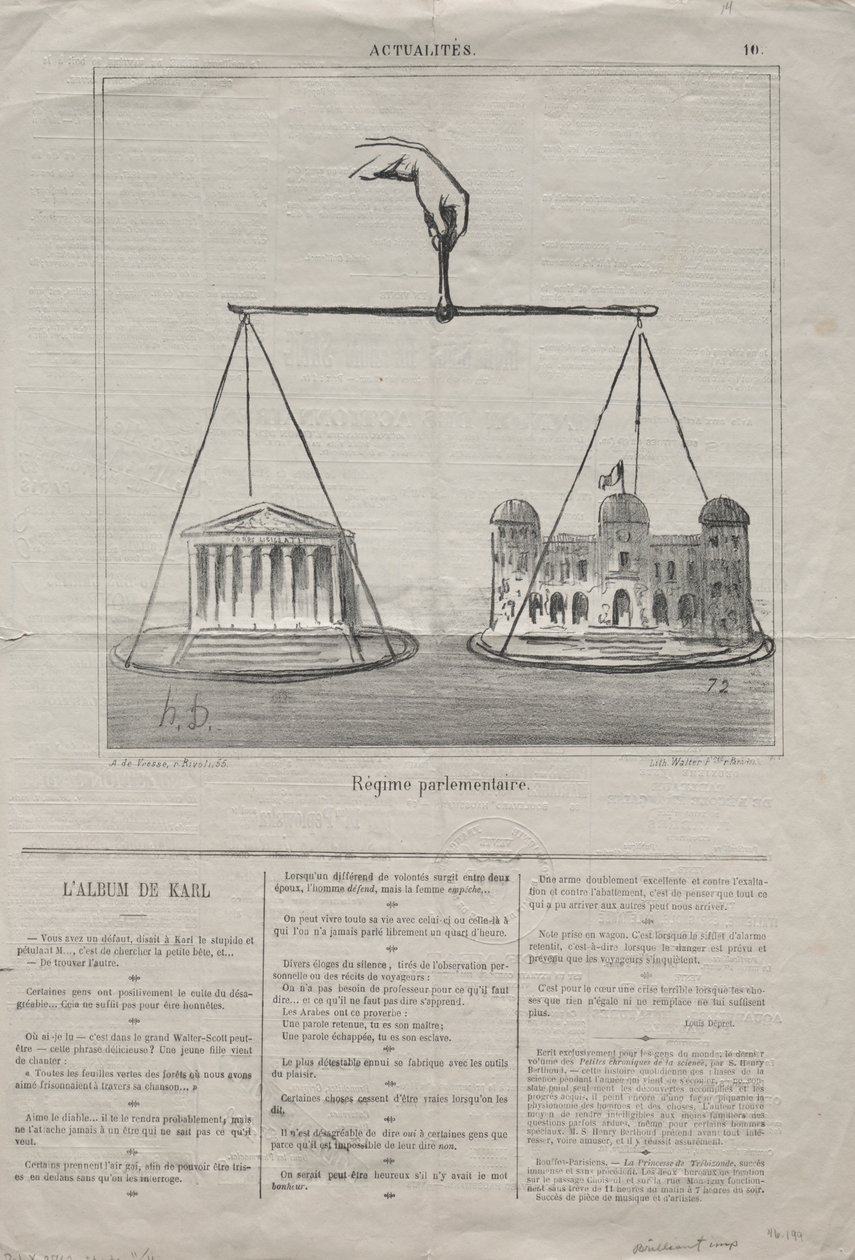 Actualiteiten (Nr. 10): Parlementair regime door Honoré Daumier