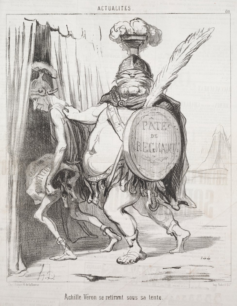 Actualiteiten: Achilles trekt zich terug in zijn tent door Honoré Daumier