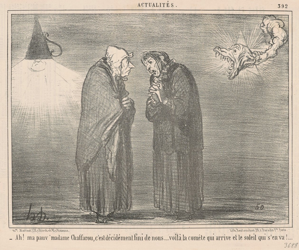 Ah! Arme mevrouw Chaffarou... door Honoré Daumier