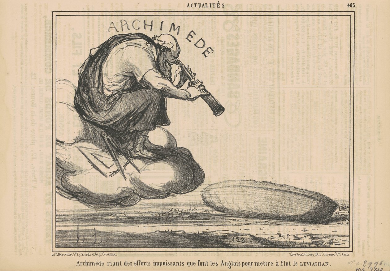 Archimedes lacht om de inspanningen... door Honoré Daumier