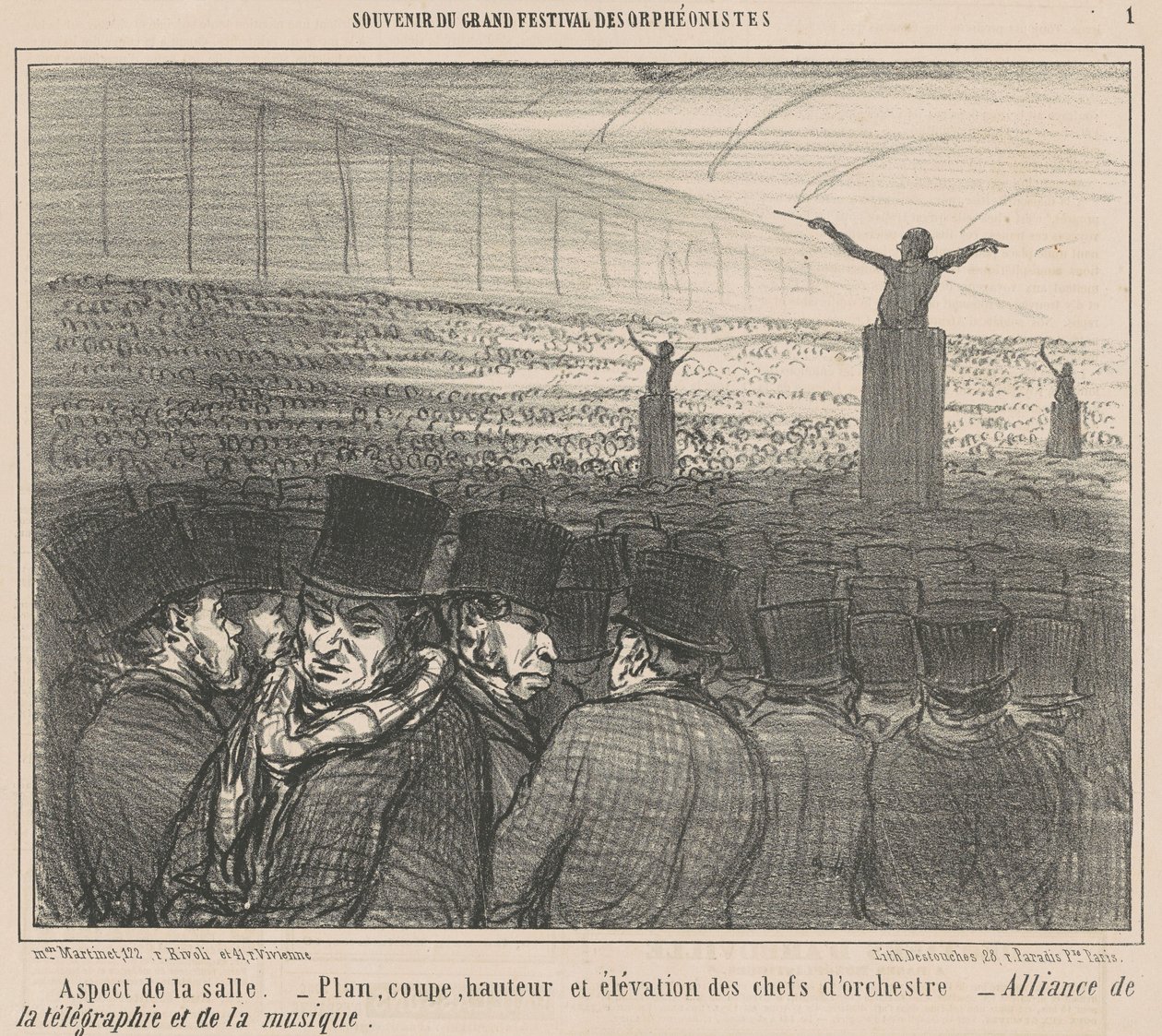 Uitzicht op de zaal door Honoré Daumier