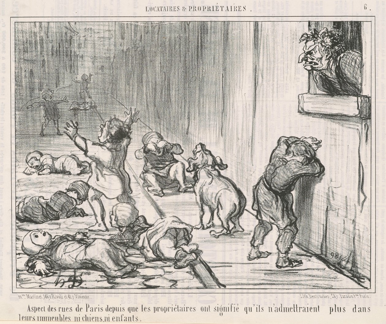 Aspect des rues de Paris depuis ... door Honoré Daumier