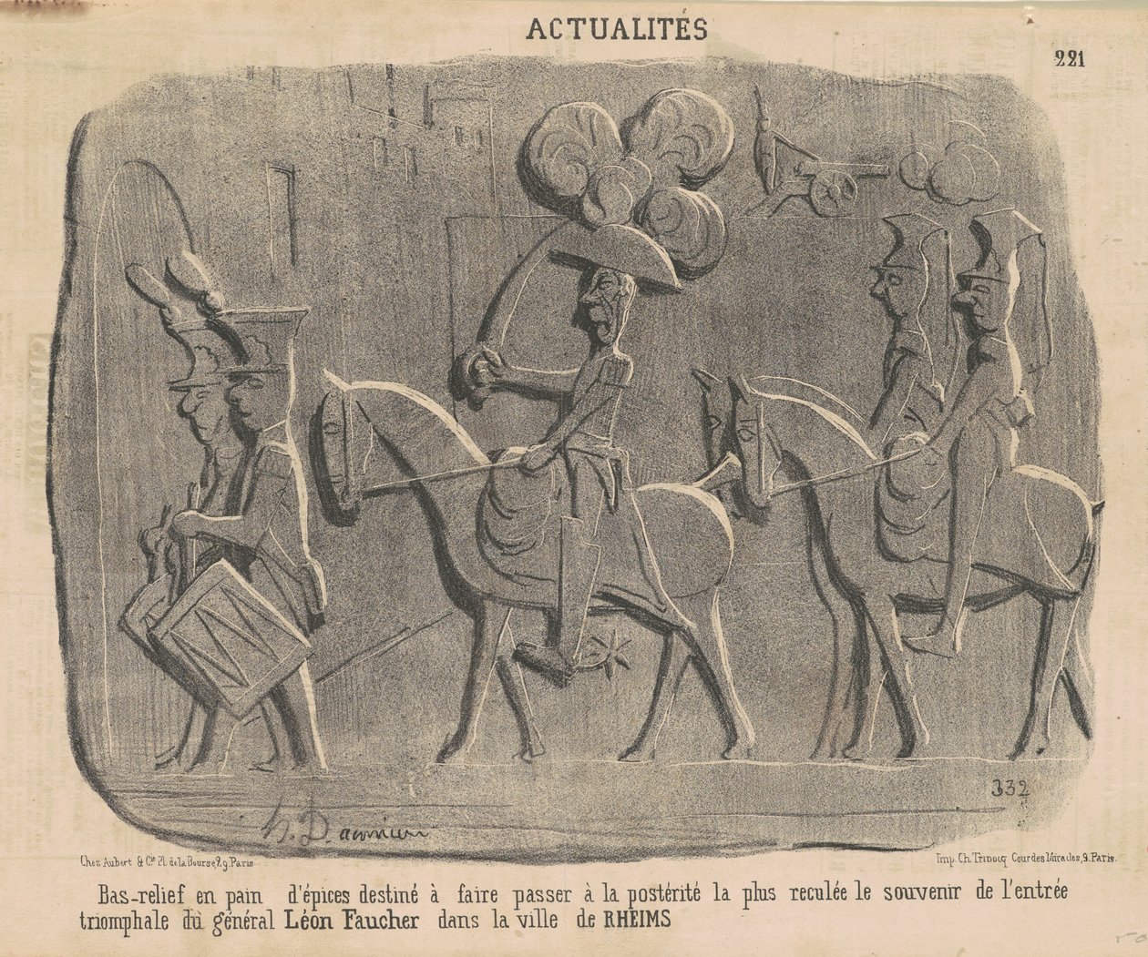 Bas-reliëf in peperkoek door Honoré Daumier