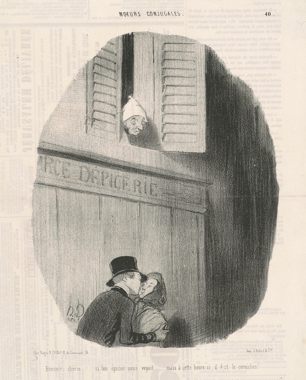 Goedenavond schat... als je kruidenier ons zou zien... door Honoré Daumier