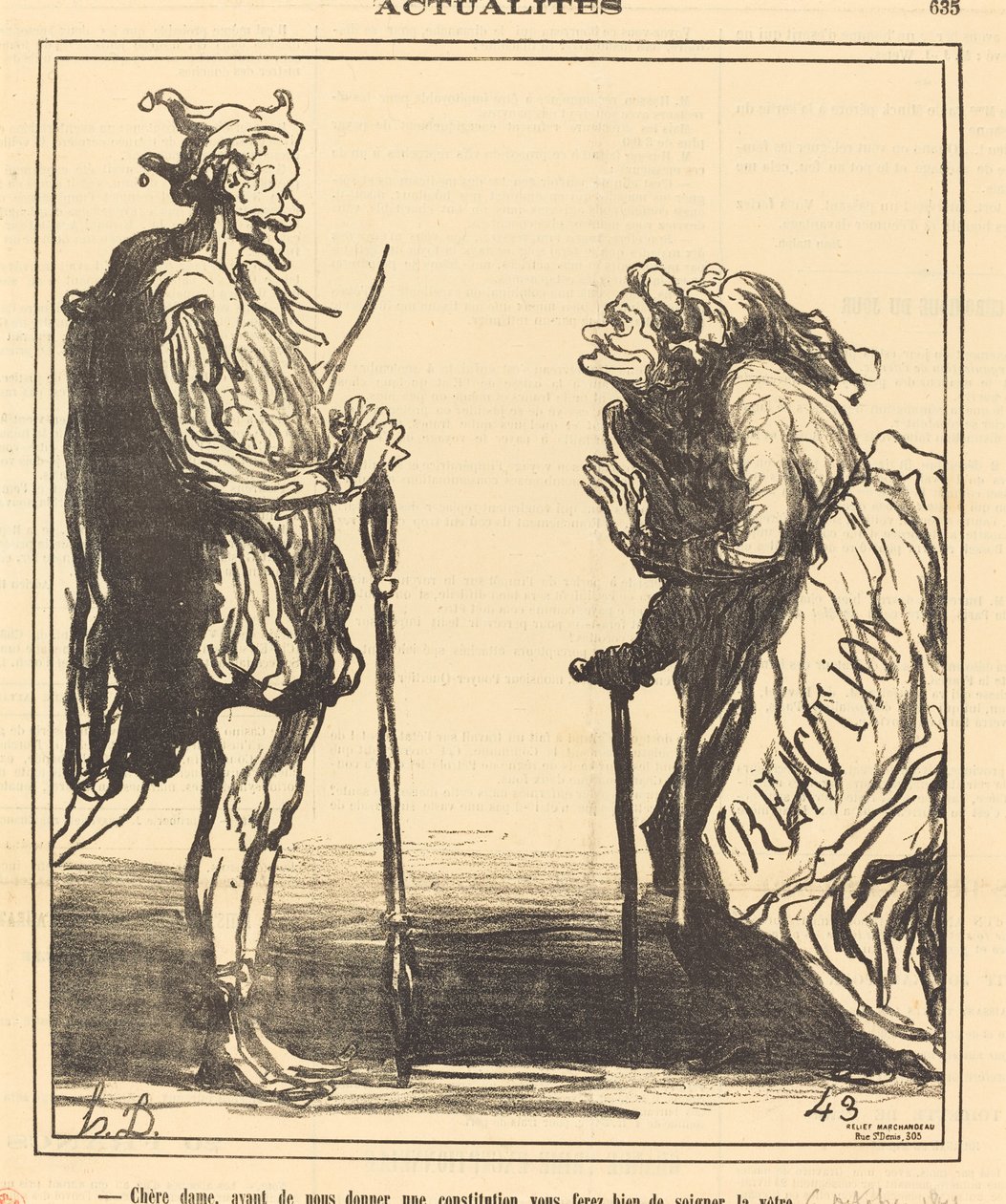 Chère dame, avant de nous donner... door Honoré Daumier