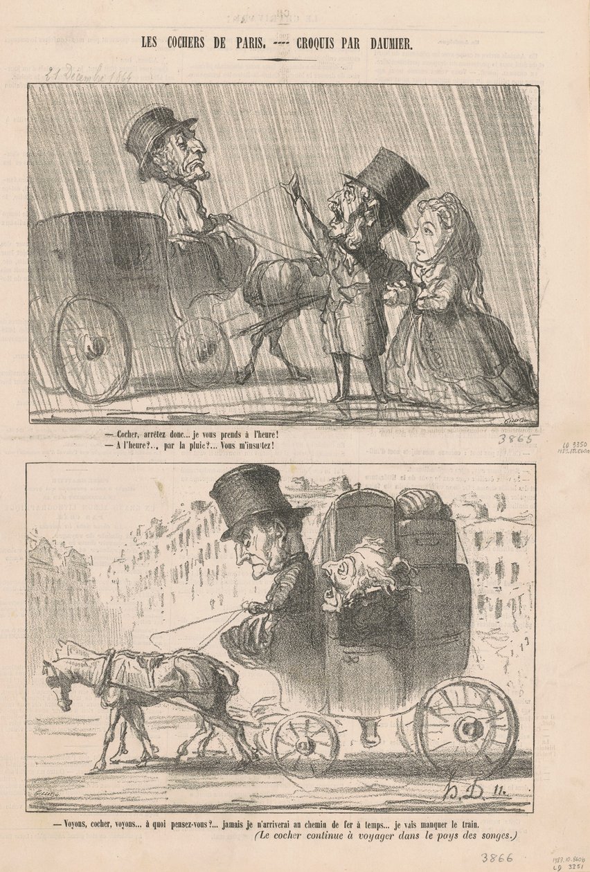 Koetsier, stop dan door Honoré Daumier