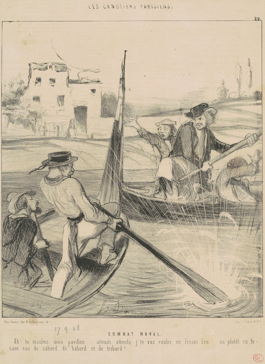 Zeeslag door Honoré Daumier