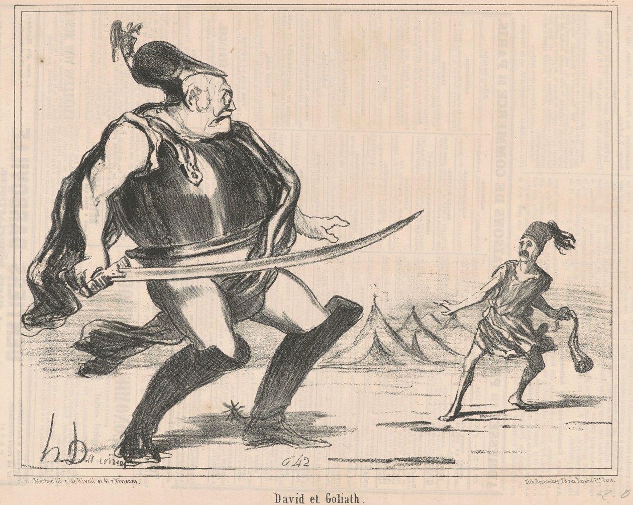 David en Goliath door Honoré Daumier