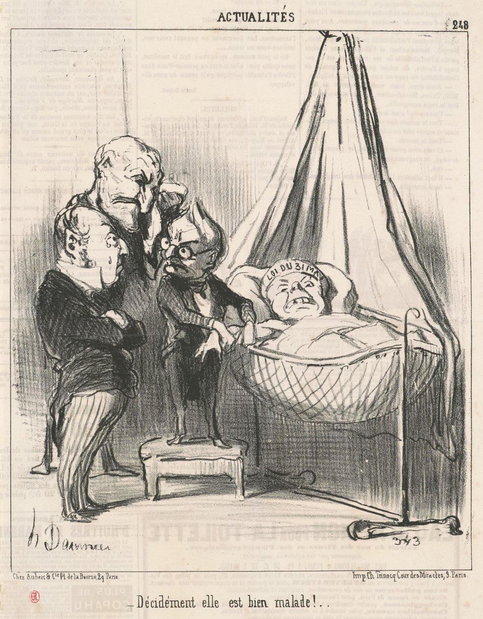 Ze is beslist erg ziek! door Honoré Daumier
