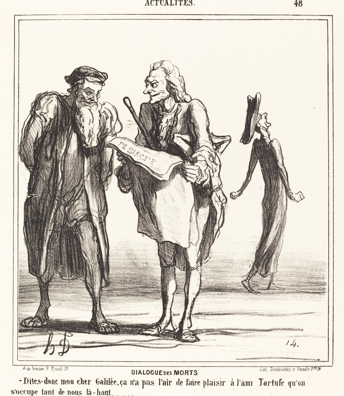Dialoog van de doden door Honoré Daumier