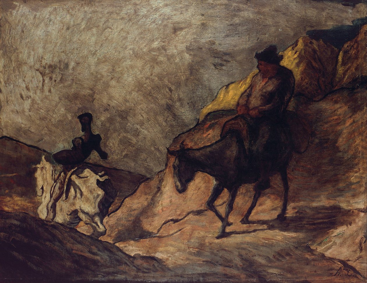 Don Quichot en Sancho Panza, 1866-1867 door Honoré Daumier