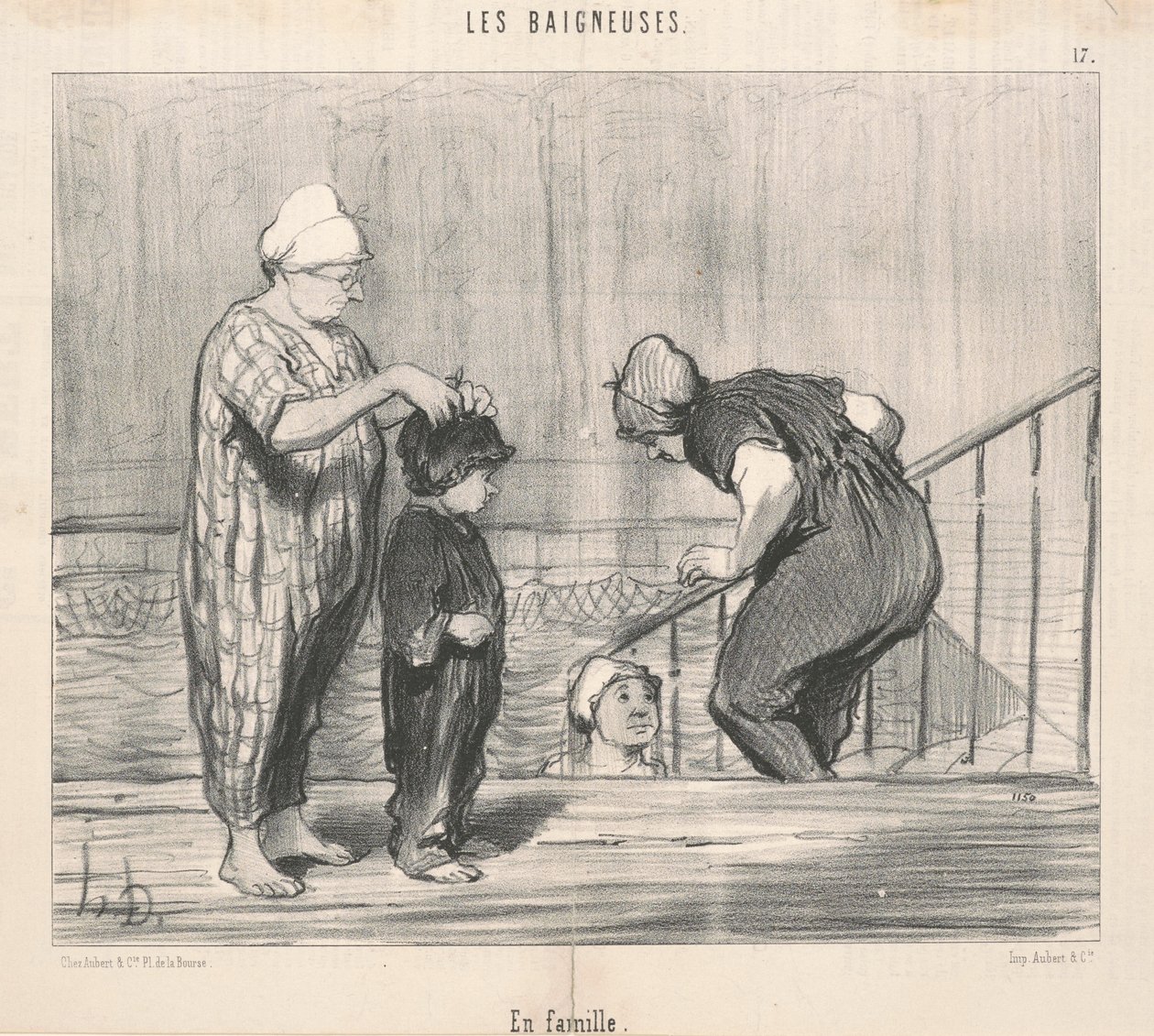 In Familiekring door Honoré Daumier