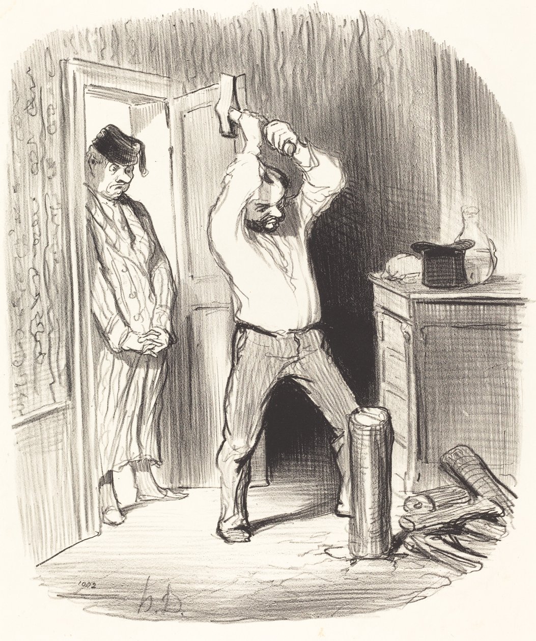 Is het god toegestaan... hout te hakken... door Honoré Daumier
