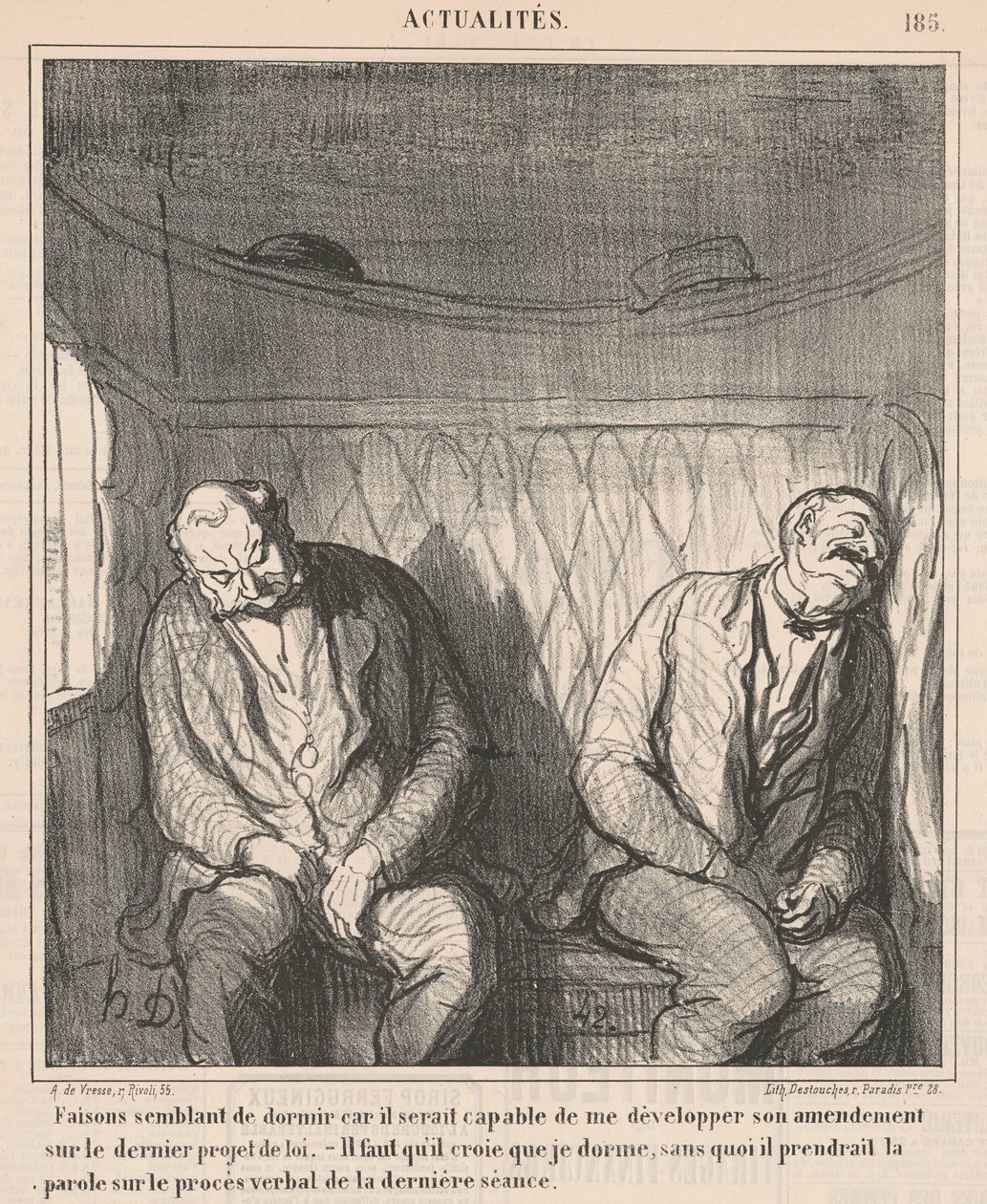 Laten we doen alsof we slapen ... door Honoré Daumier