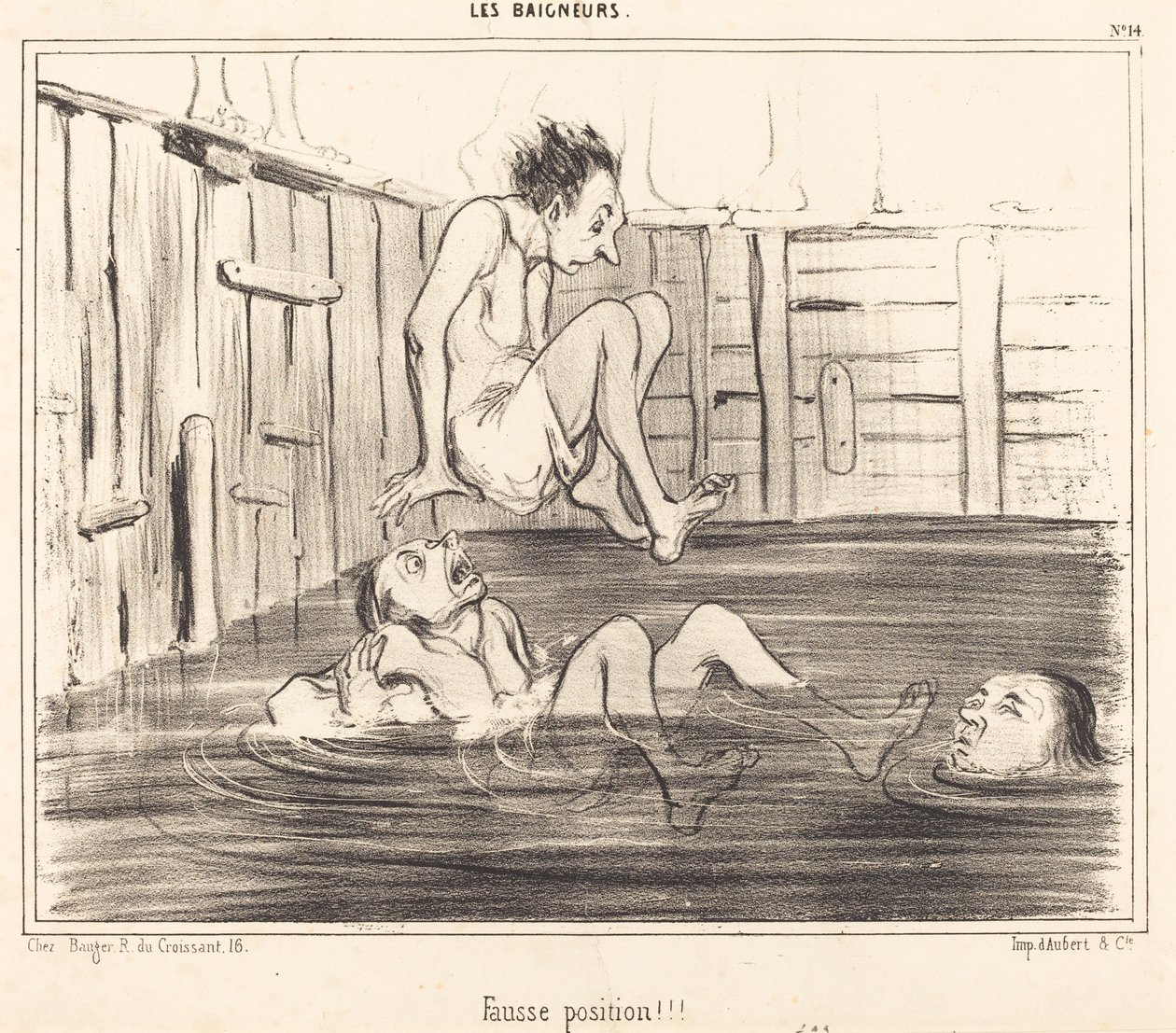 Fausse position!!! door Honoré Daumier
