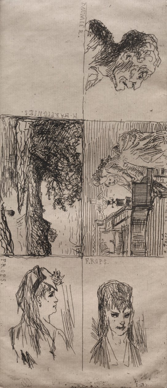 Vijf Studies door Honoré Daumier