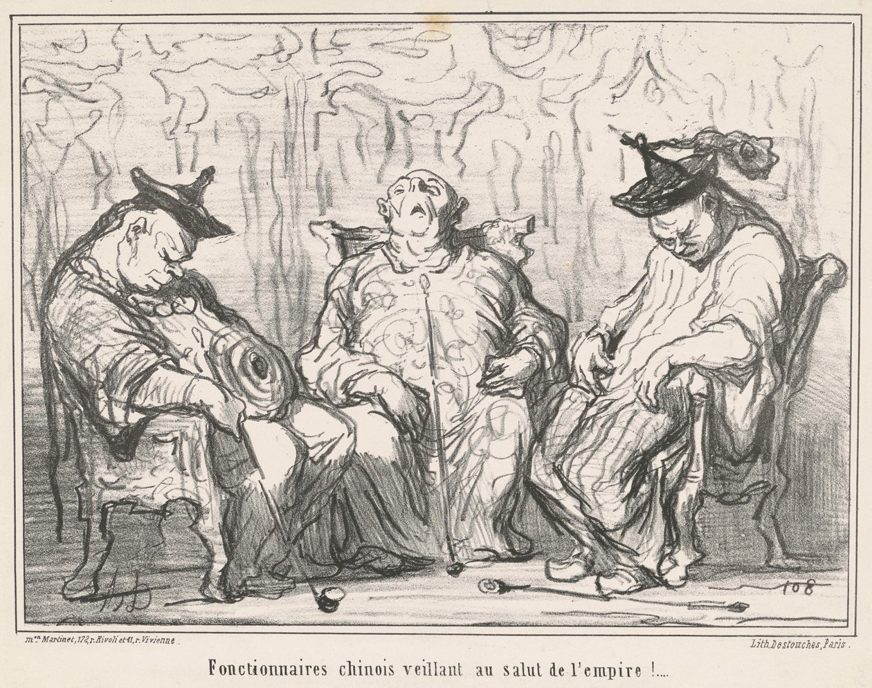 Ambtenaren ... waken over het heil van het rijk! ... door Honoré Daumier