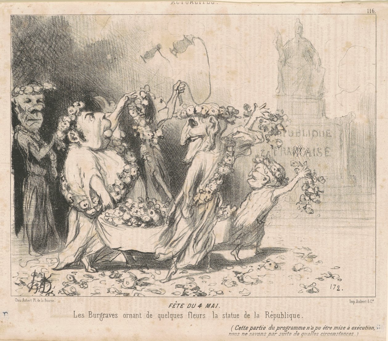 Feest van 4 mei door Honoré Daumier