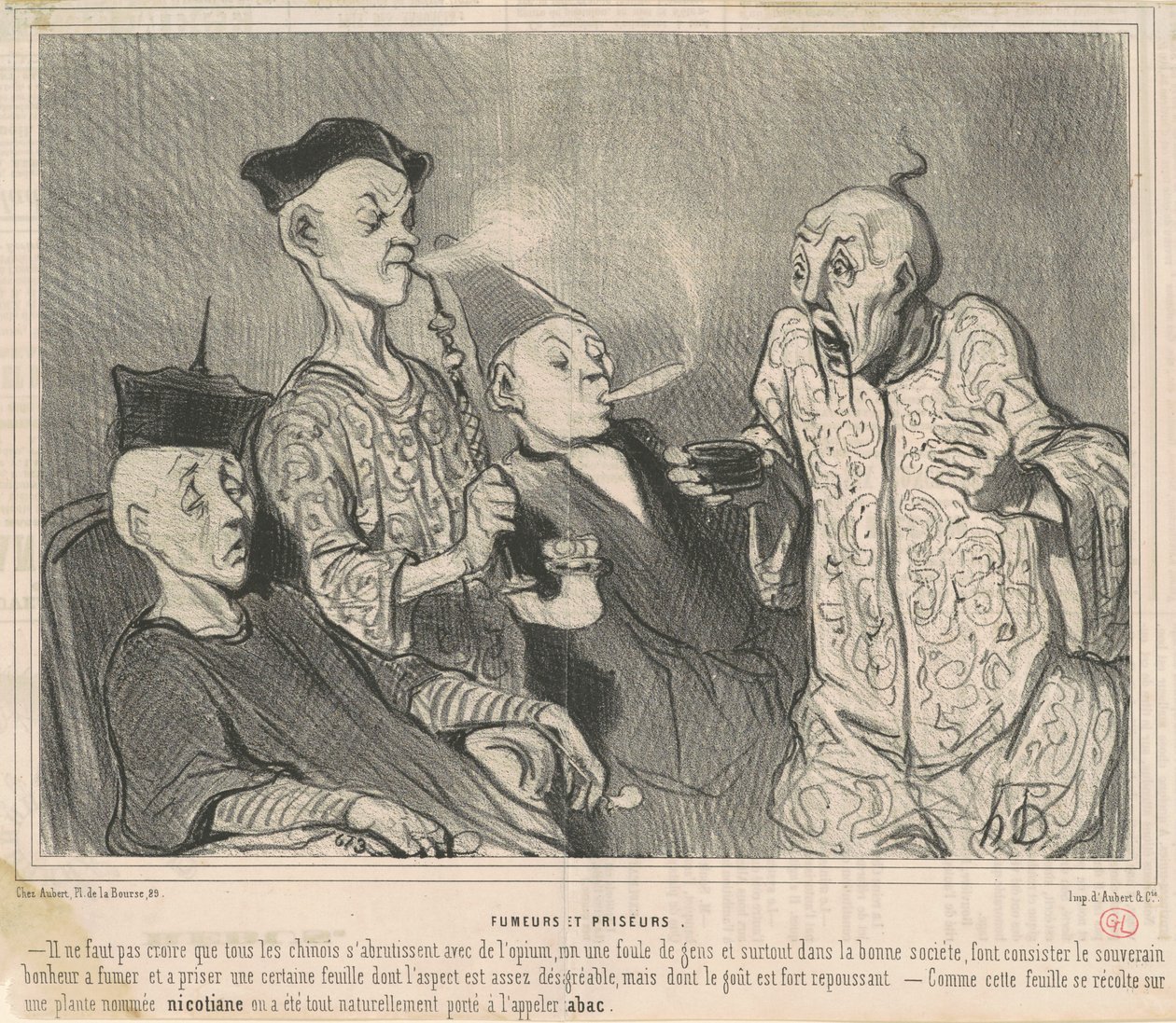 Rokers en snuivers door Honoré Daumier