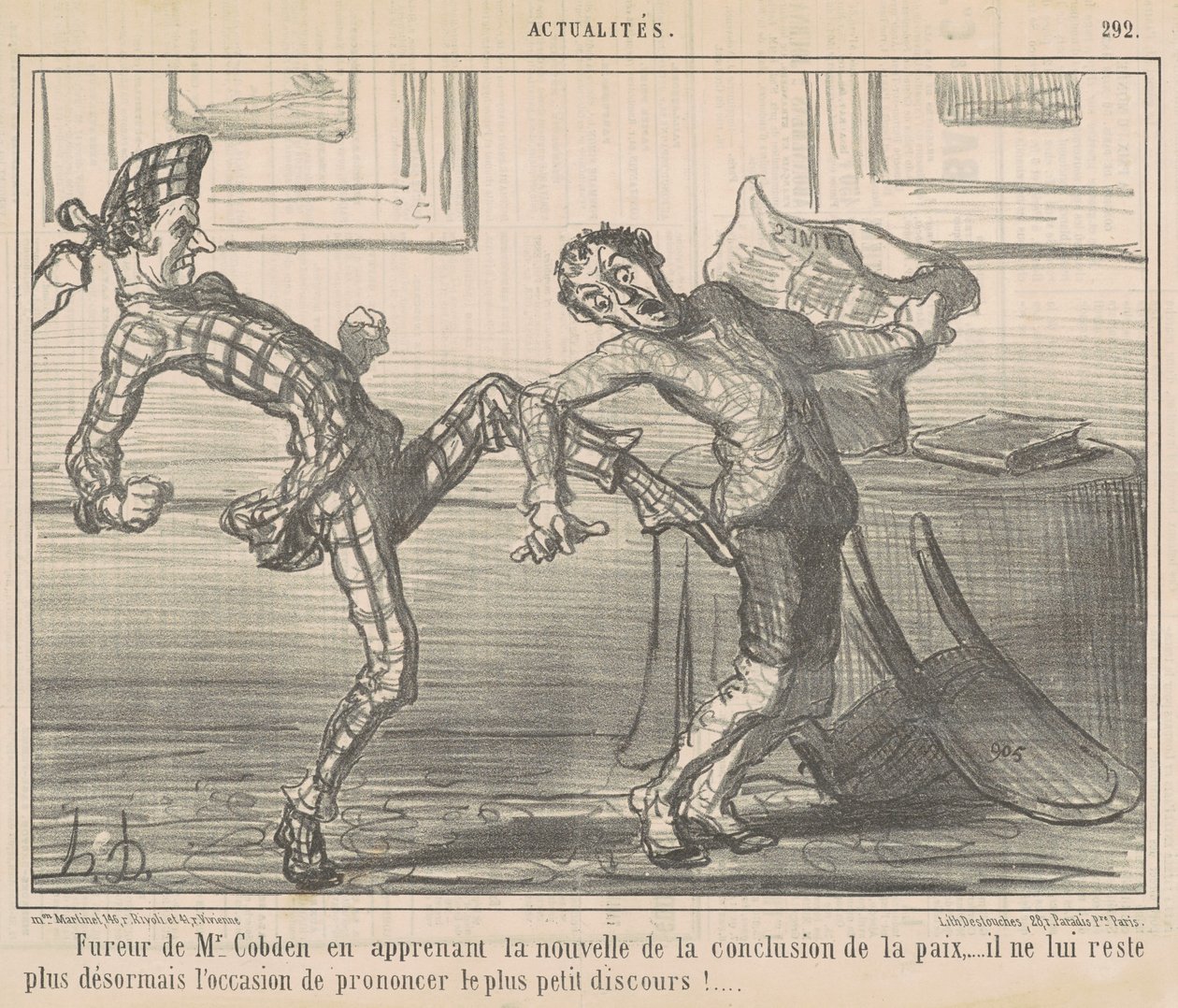 Woede van Mr Cobden ... door Honoré Daumier