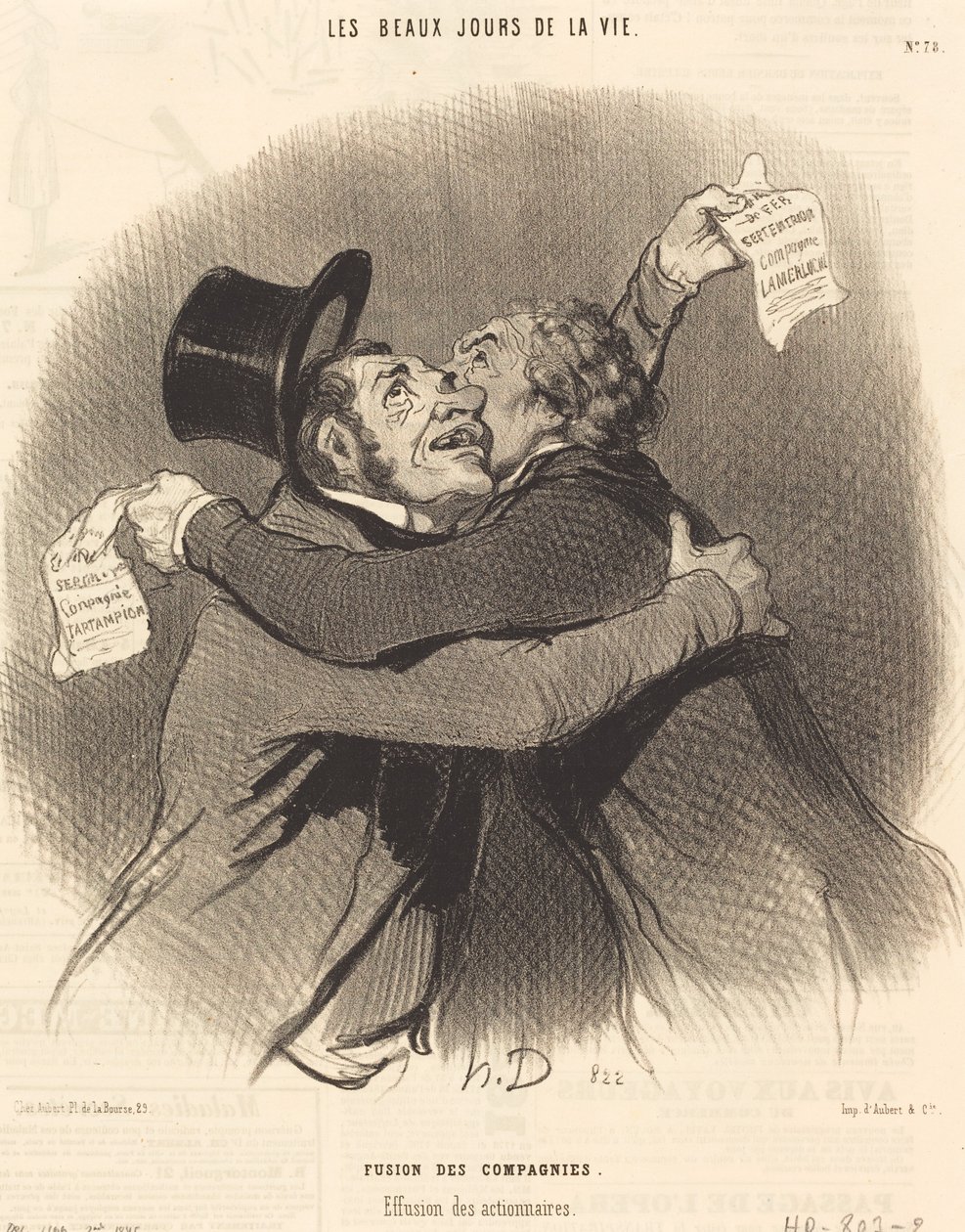 Fusie van de maatschappijen door Honoré Daumier