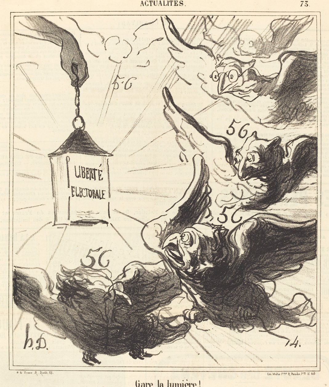 Pas op voor het licht! door Honoré Daumier