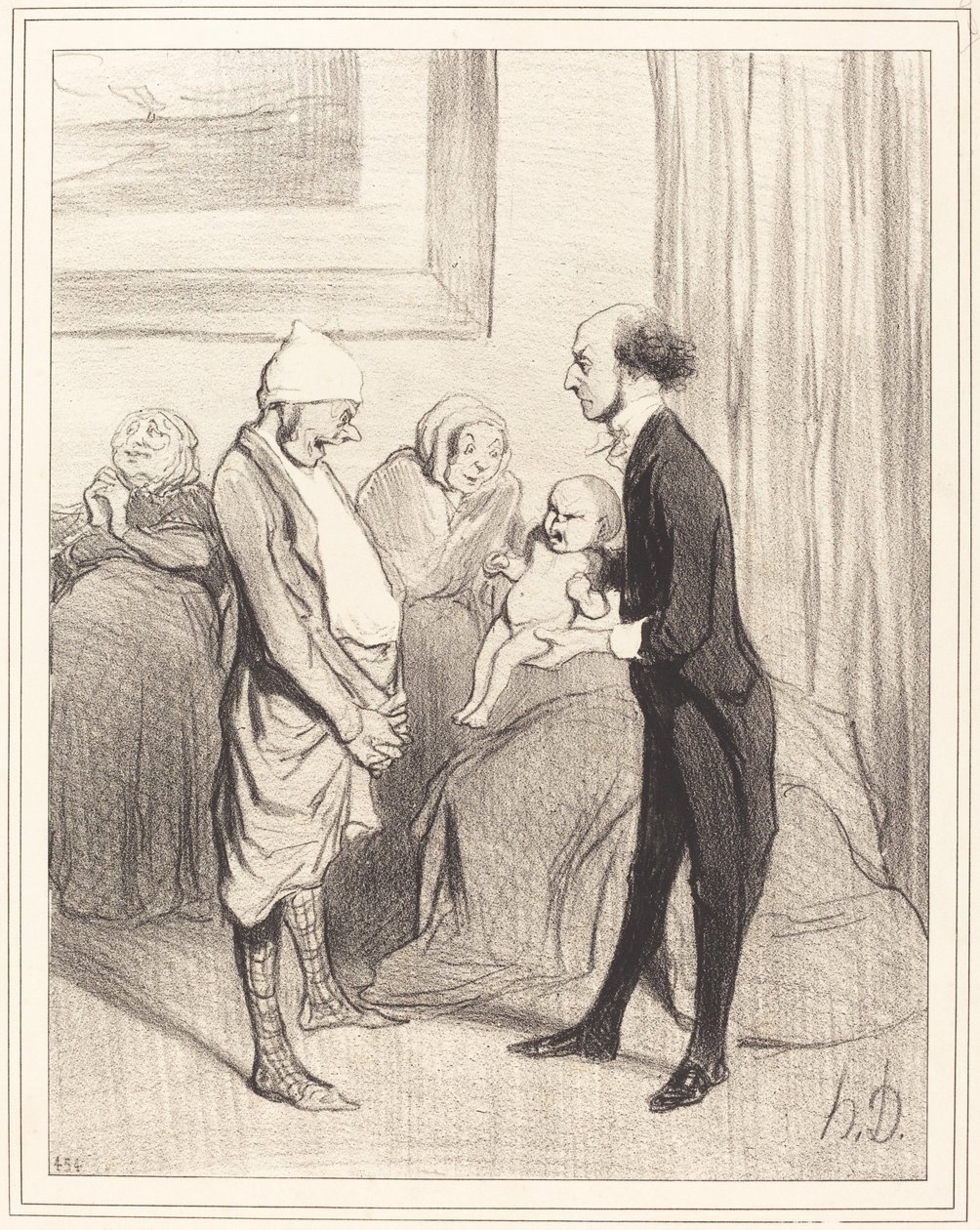 De intrede in het leven door Honoré Daumier