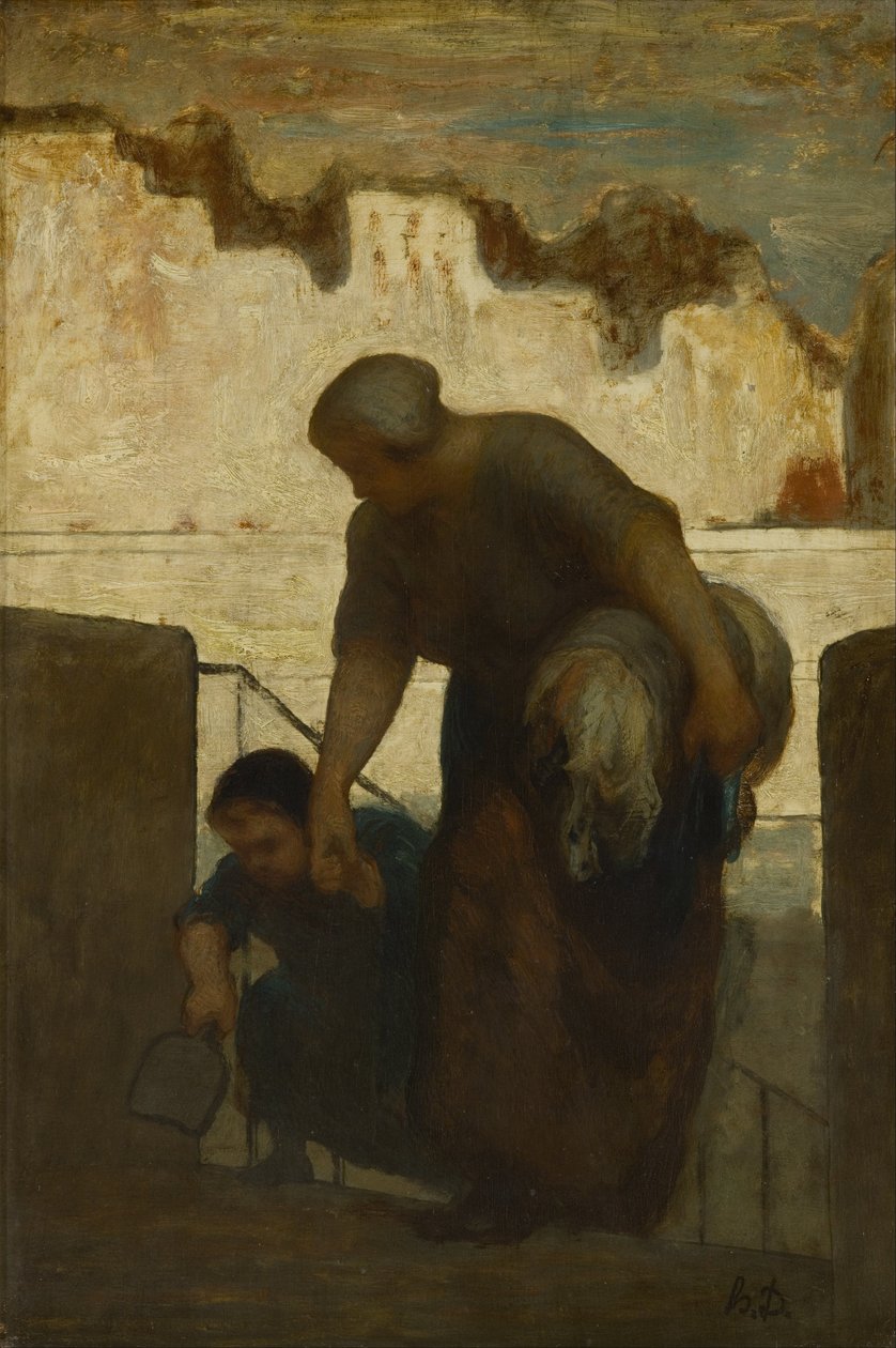 De wasvrouw door Honoré Daumier