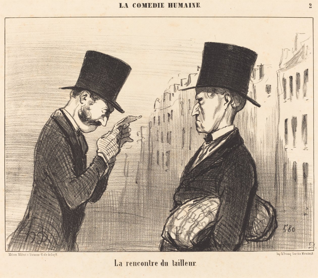 De ontmoeting van de kleermaker door Honoré Daumier