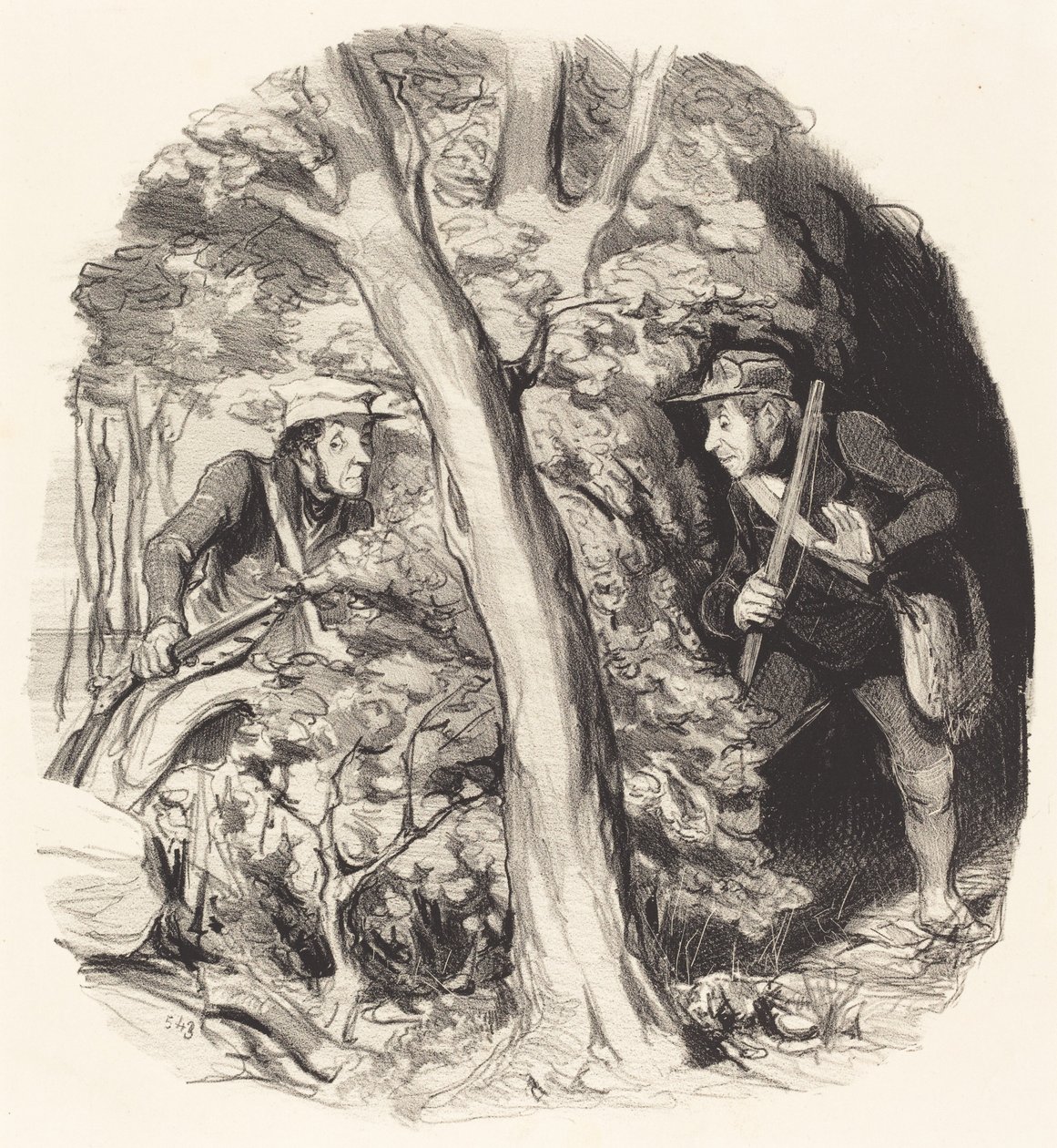 De Ontmoeting in het Bos door Honoré Daumier