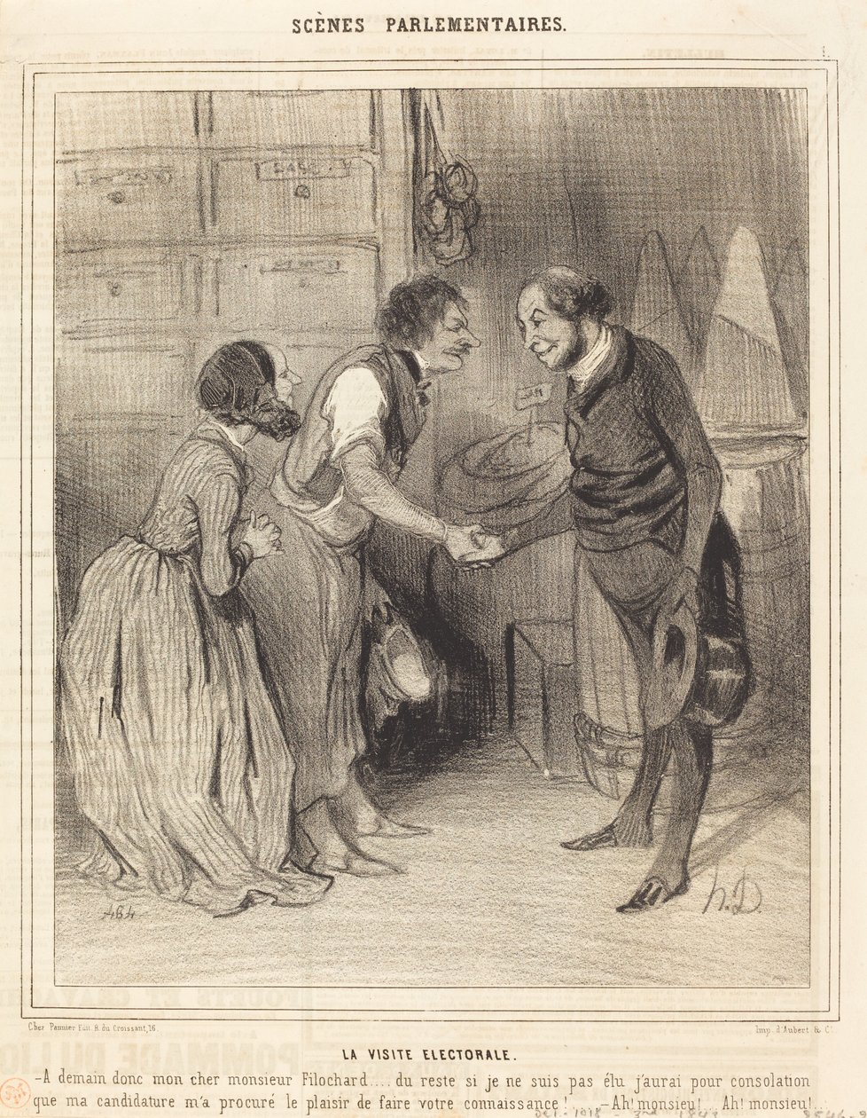 Het Verkiezingsbezoek door Honoré Daumier
