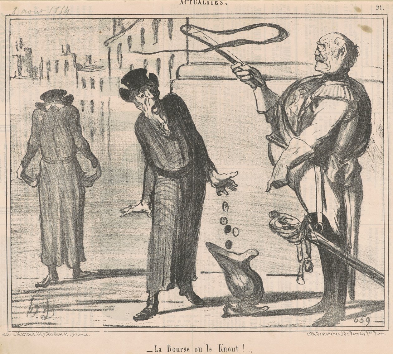De beurs of de zweep! door Honoré Daumier