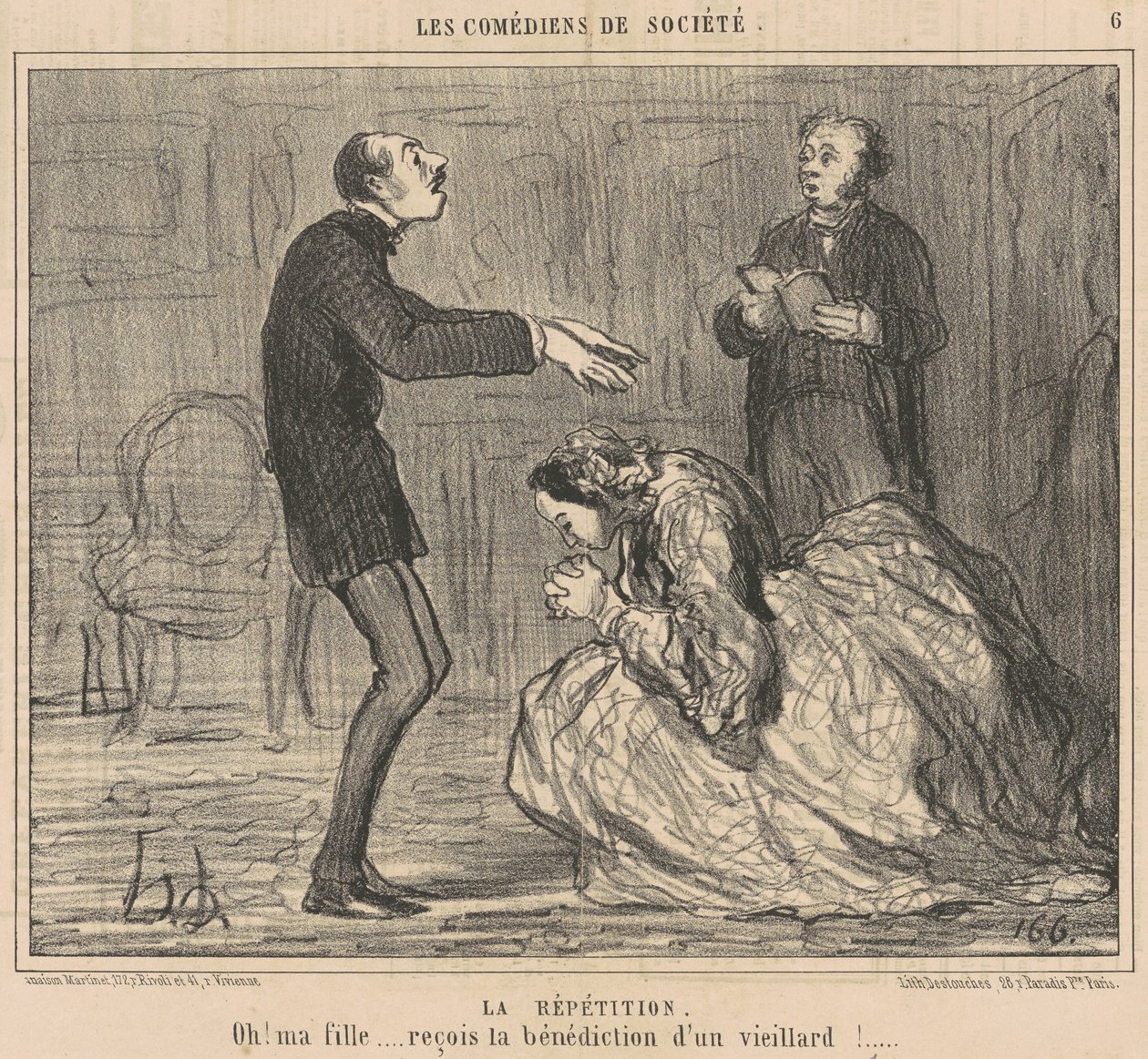 De repetitie door Honoré Daumier