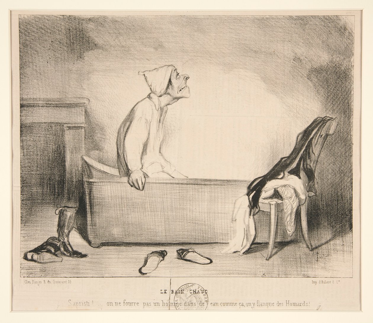 Het warme bad. Sapristi! door Honoré Daumier
