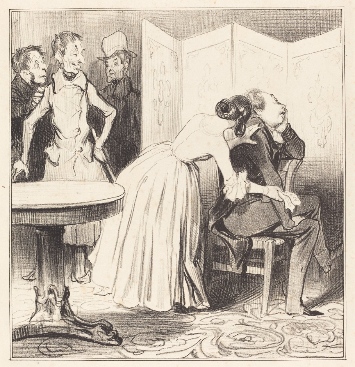 De Ridder van Adrets is de Minnaar... door Honoré Daumier