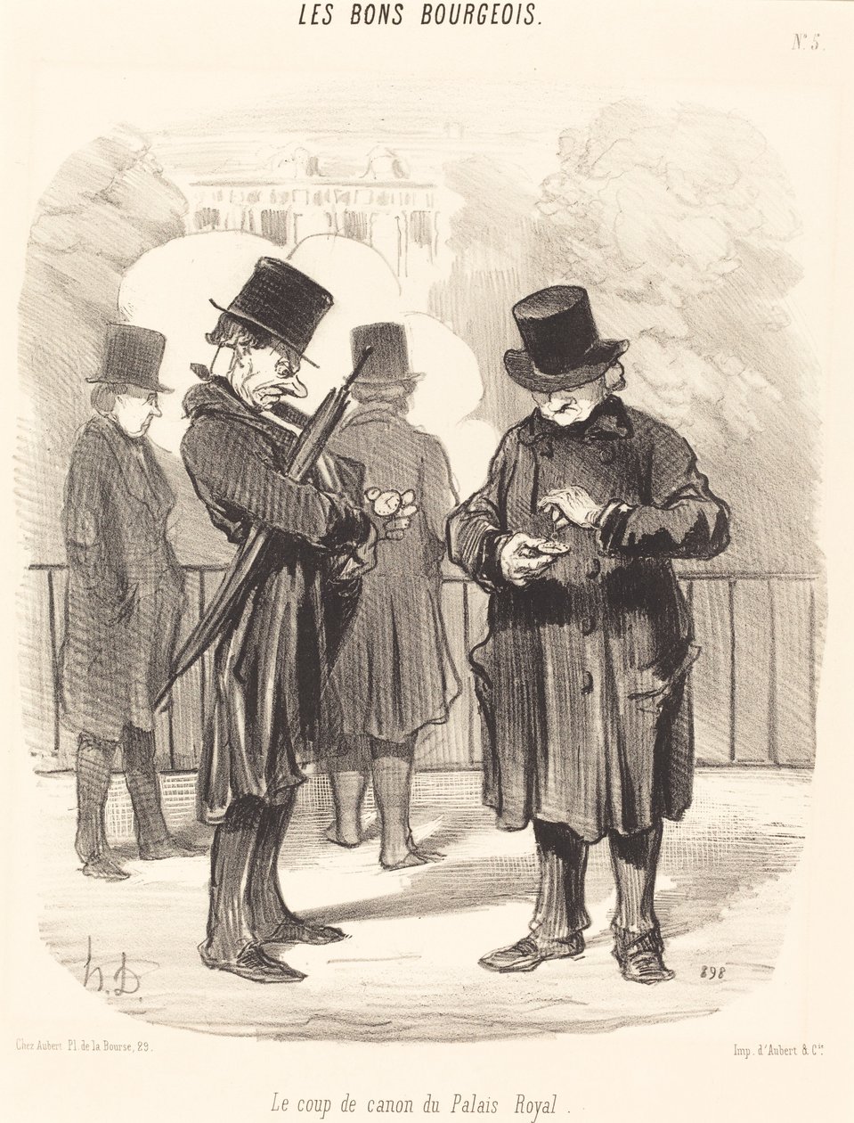 Het Kanonschot van het Palais-Royal door Honoré Daumier