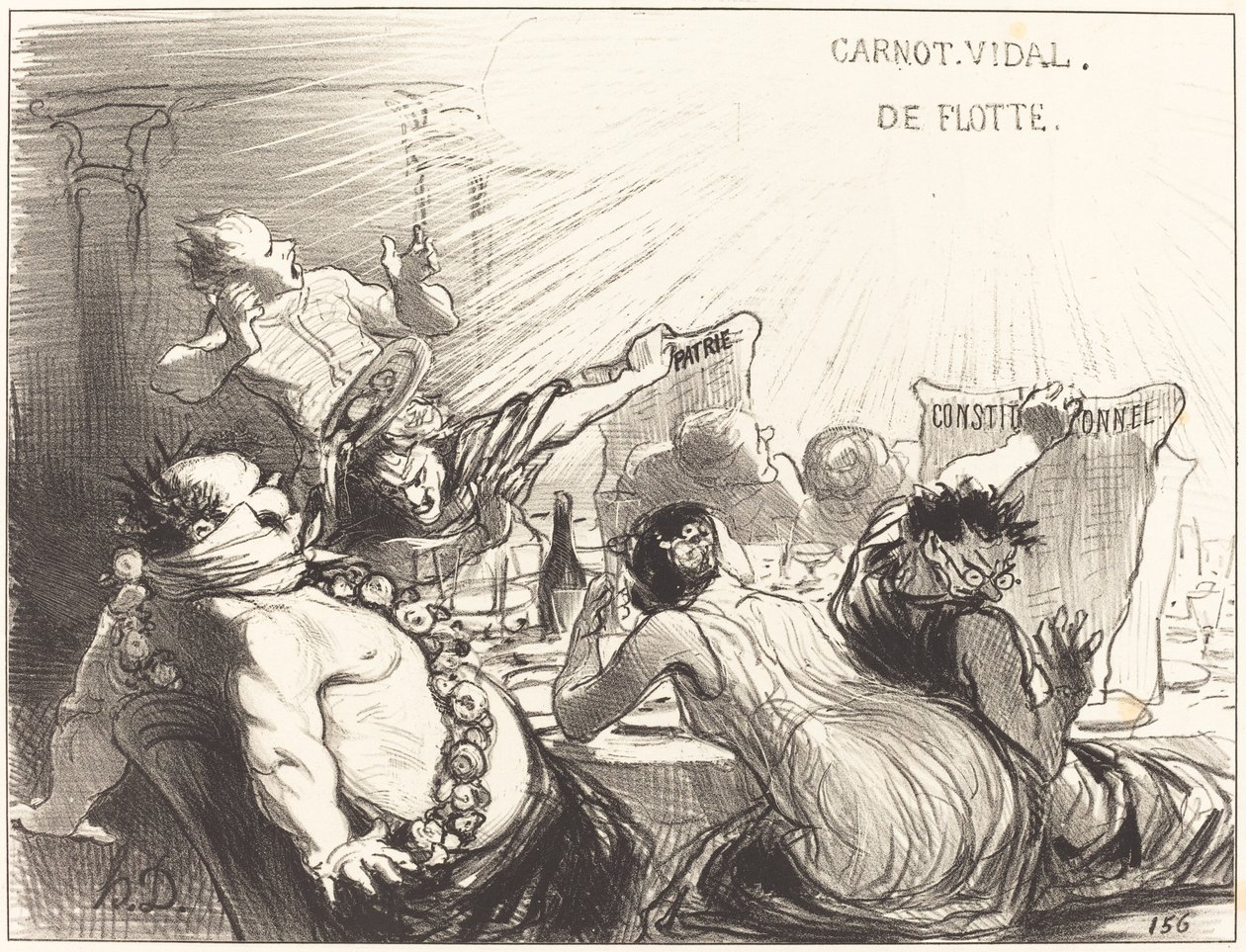 Het Feest van Baltazar-Véron door Honoré Daumier