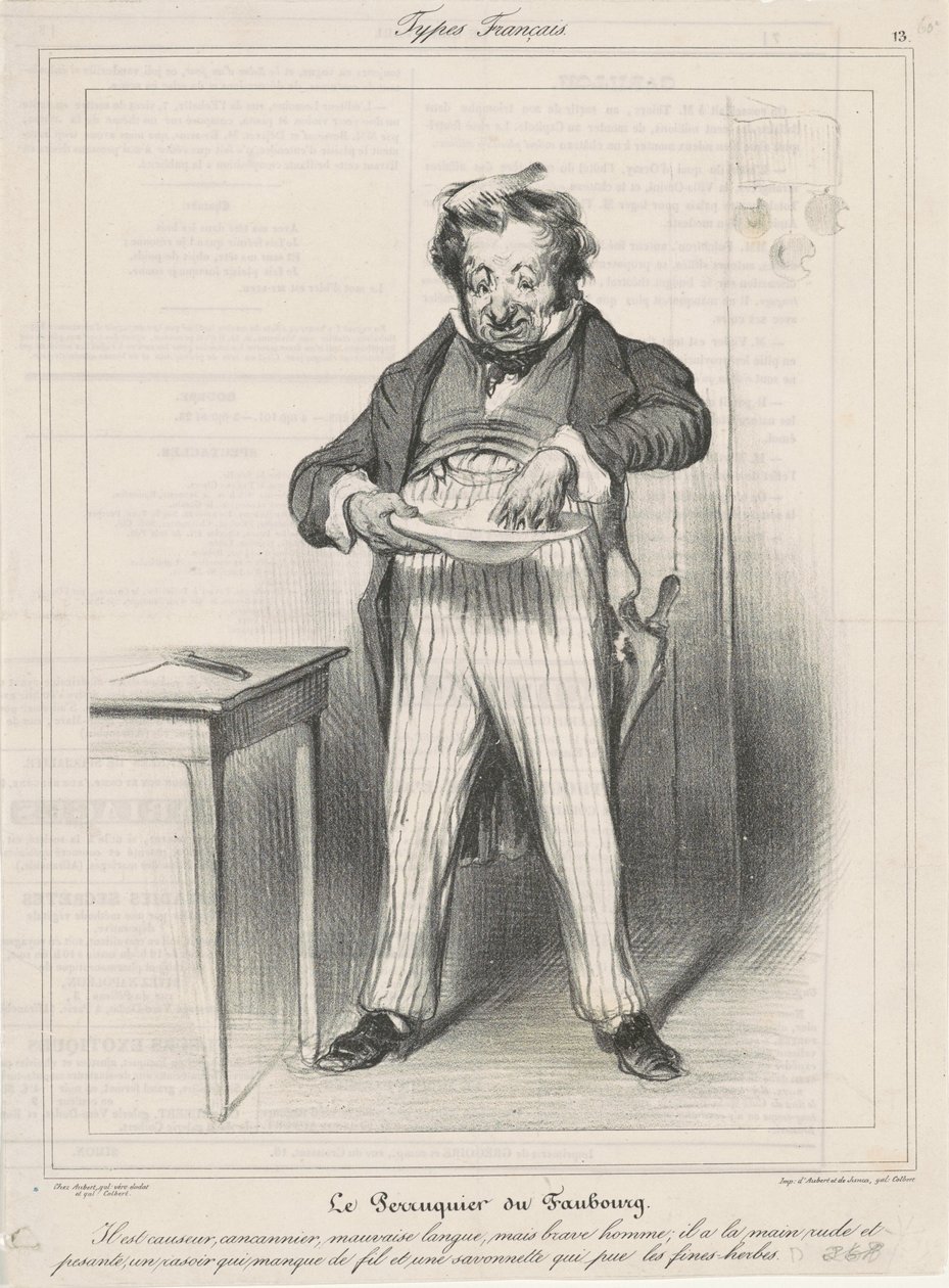 De kapper van de buitenwijk door Honoré Daumier