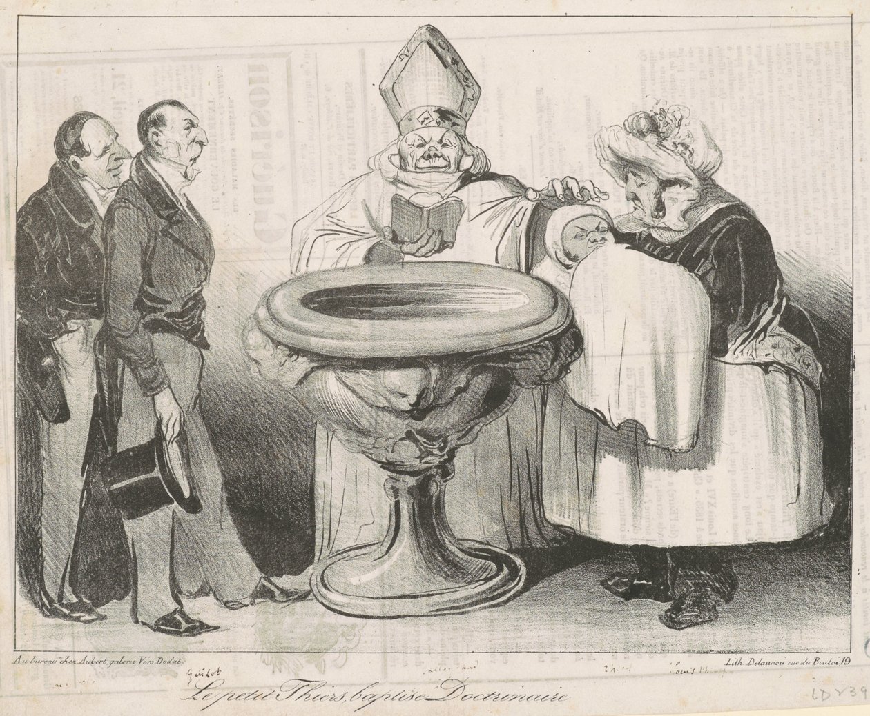 De kleine Thiers, gedoopt als doctrinair door Honoré Daumier